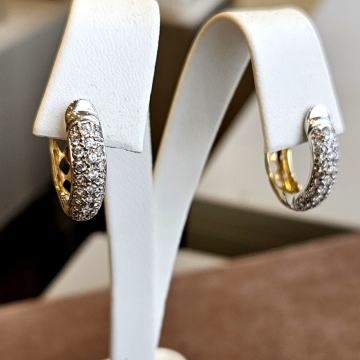 naušnice bijelo žuto zlato 585