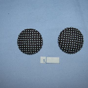 NAUŠNICE Br-1 Crno-Bjeli gumb. Staro. Metal SAND-2