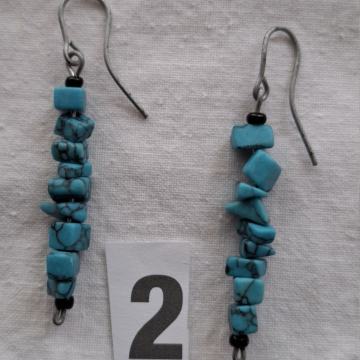 NAUŠNICE. Br-2. Plavi niz elemenata. Mob