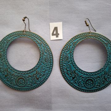 NAUŠNICE. Br-4. Veliki obruči-mesing. Staro. Mob