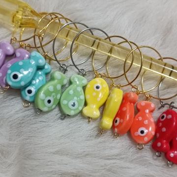 Naušnice od čelika sa keramičkom ribicom