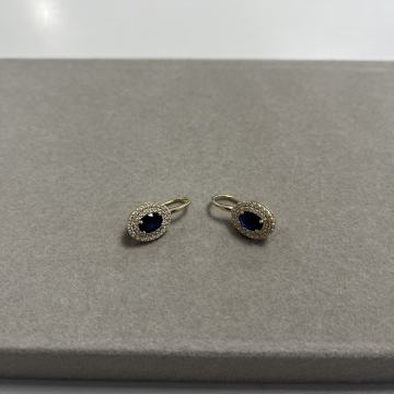 Zlatne naušnice sa cirkonima 14KT 4.55g, R1 račun