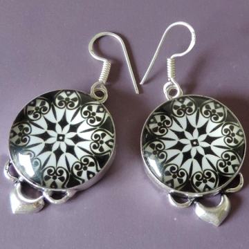 Naušnice dichroic staklo i sterling srebro