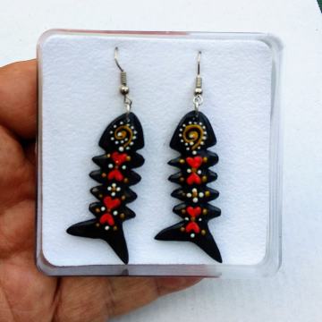 NAUŠNICE drvo s Balia - Hande Made oslikano ⚡No.3⚡