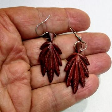 NAUŠNICE  drvo -  Hande Made -⚡No.13M⚡