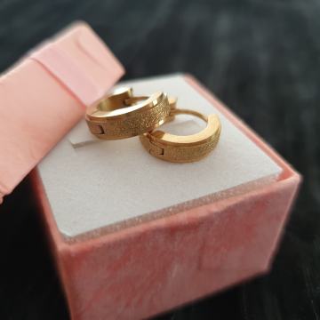 Naušnice kirurški čelik okrugle pjeskarene pozlaćene