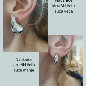 Naušnice kirurški čelik suza
