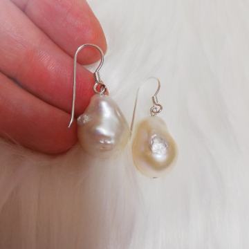 naušnice od krupnog bisera, srebro 925. (nove!)