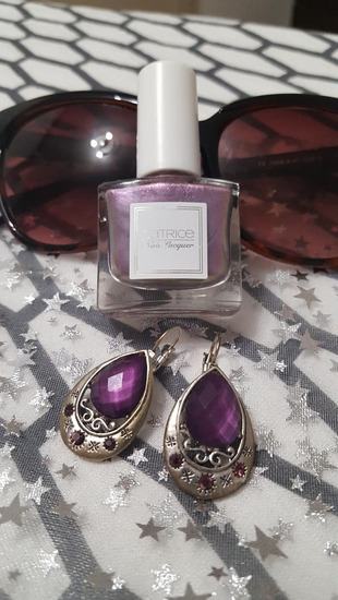 NAUŠNICE S LILA - LJUBIČASTIM DETALJIMA