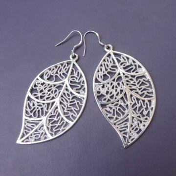 Naušnice list - sterling srebro