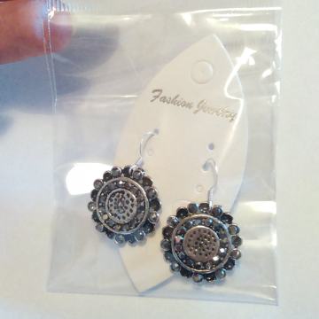 naušnice s kristalićima kopča srebro 925 - nekorišteno