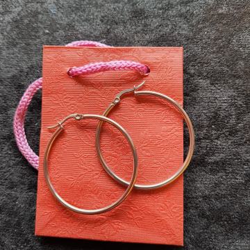 Naušnice okrugle 3 cm, čelik