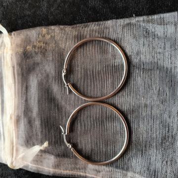 Naušnice okrugle 3 cm, čelik