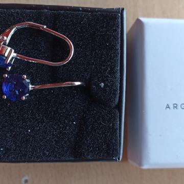 Naušnice plavi cirkon, srebro