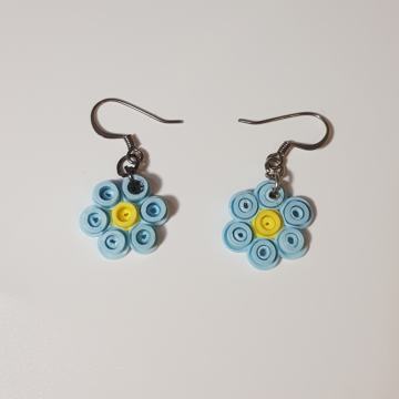 Naušnice plavi cvijet - RUČNI RAD