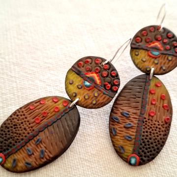 Naušnice od polimerne gline , ručni rad