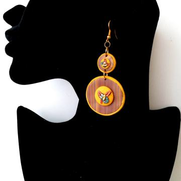 Naušnice od polimerne gline , ručni rad