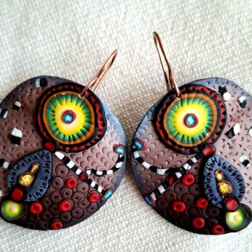 Naušnice od polimerne gline , ručni rad