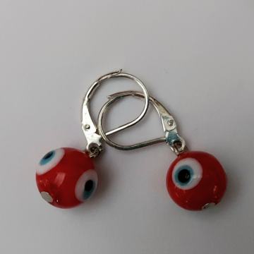 NAUŠNICE POSREBRENE,MURANO STAKLO