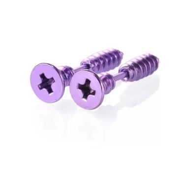 Naušnice šarafi - metallic ljubičasti