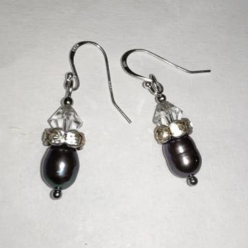 Naušnice srebro 925 kopče,biseri pravi