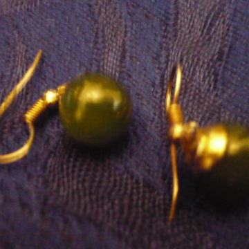 NAUŠNICE SREBRO+ŽAD okrugle