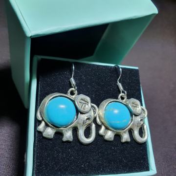 Naušnice tirkizne slonić