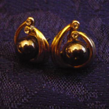 NAUŠNICE VINTAGE pozlata sa velikim magnetitima i po dva cirkona