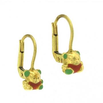 ZLATNE NAUŠNICE MEDEKI 14K (585) 1,79 grama NOVO • GOLD SHOP •