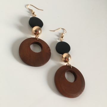 POTPUNO NOVE DRVENO ZLATNE ELEGANTNE NAUŠNICE