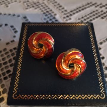 POZLAĆENE CRVENE NAUŠNICE