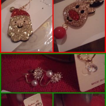 PRIGODNE VISEĆE FIKSNE NAUŠNICE RINČICE MINĐUŠE BOŽIĆNE NOVOGODIŠNJE