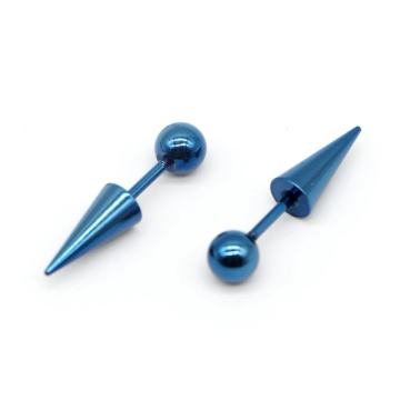 Spike naušnice - piercing, metalik plave