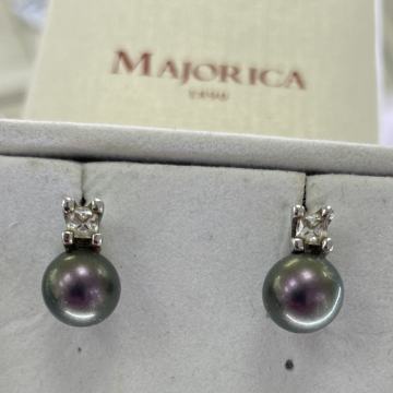 Srebrne biserne Majorica naušnice