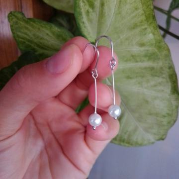 Srebrne biserne naušnice, 925