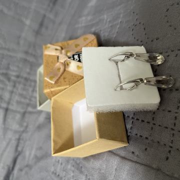 Srebrne kristalne naušnice, 925, nove