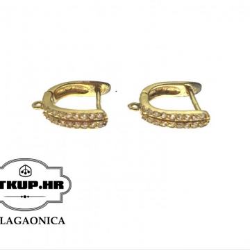 POZLAĆENE SREBRNE NAUŠNICE 2.65G .925 /  R1, RATE !!