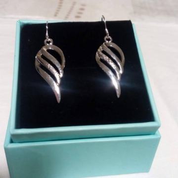 Srebrne naušnice, anđeoska krila, žig 925
