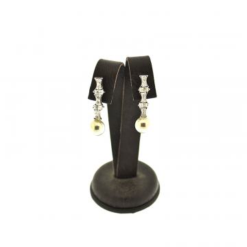 SREBRNE NAUŠNICE BISERI SA CIRKONIMA 4,04g .925, R1, RATE, POVOLJNO!