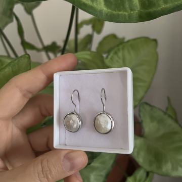 Srebrne naušnice s biserom (perlom), srebro, 925