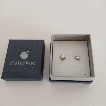 NOVO - SREBRNE NAUŠNICE S CIRKONOM UNISEKS SREBRO 925