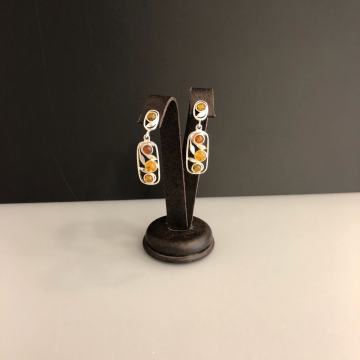 SREBRNE NAUŠNICE SA JANTAROM 5,40g .925, R1,DO 36 RATA, POVOLJNO!