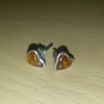 Srebrne naušnice sa jantarom