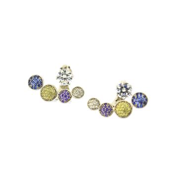 SREBRNE NAUŠNICE KRUGOVI SA ŠARENIM KAMENIMA 5,50g .925, R1, RATE!