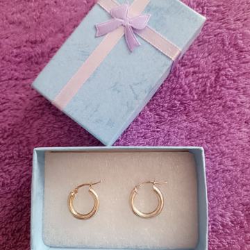 Srebrne naušnice - okrugle, rebrasti uzorak