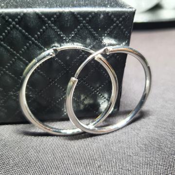 Srebrne naušnice, ringovi, promjer 3,5 i 2,5 cm