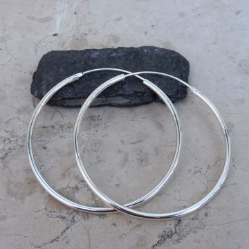 Srebrne naušnice ringovi, promjer 5 cm