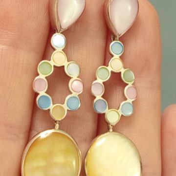 Srebrne naušnice sa sedefom, 925 srebro