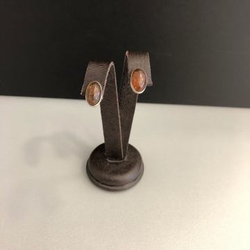 SREBRNE NAUŠNICE SA SMEĐIM KAMENOM 1,81g .925, R1, RATE, POVOLJNO!