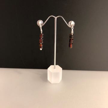 SREBRNE NAUŠNICE SA SMEĐIM KAMENOM 3,40g .925, R1, RATE, POVOLJNO!